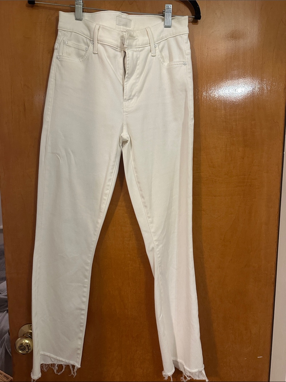 MOTHER ankle length White Jeans